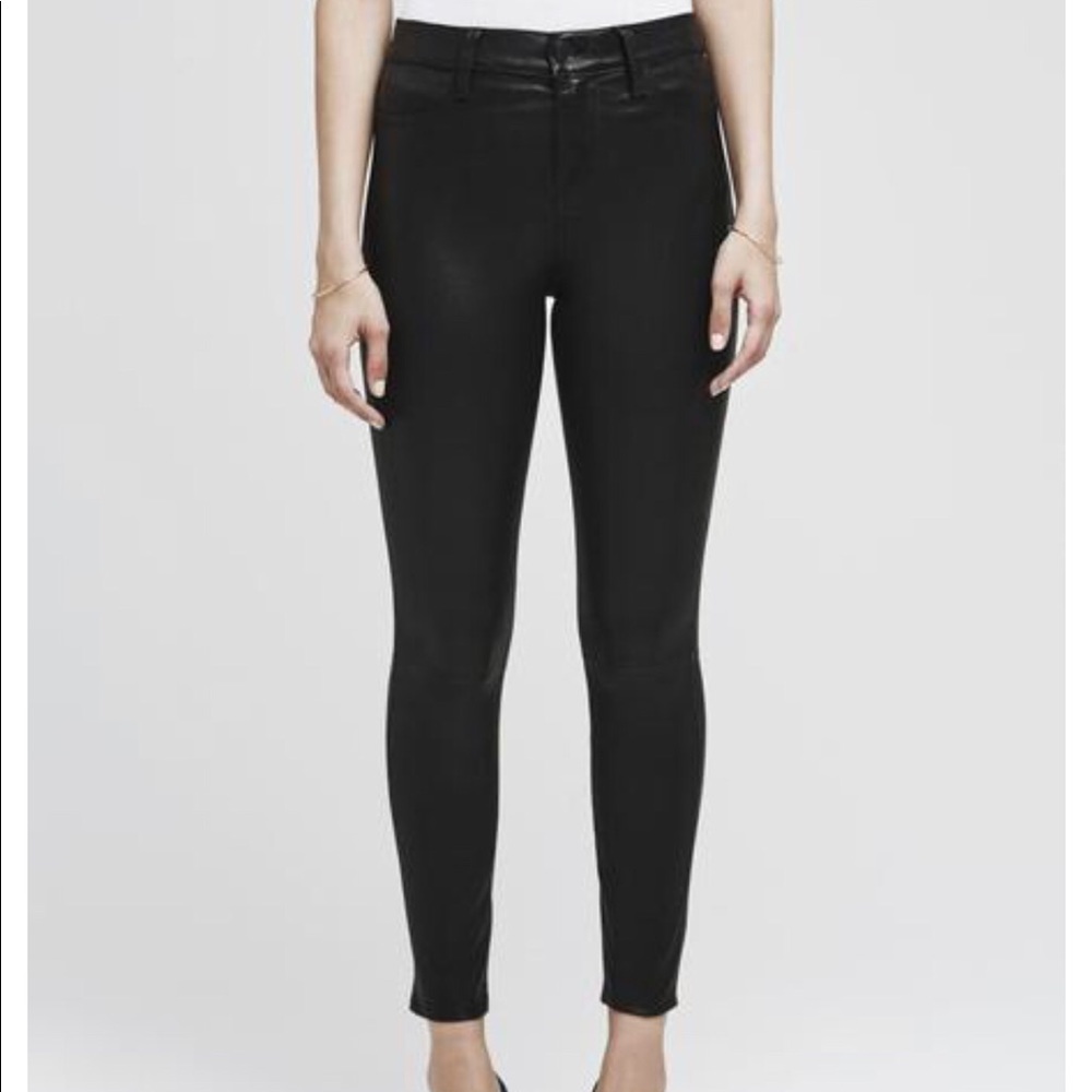 L' agence lamb skin suede leather black